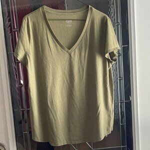 Mossimo Supply Co Tee Women's Green V-Neck Short Sleeve -SIZE XL Super Soft